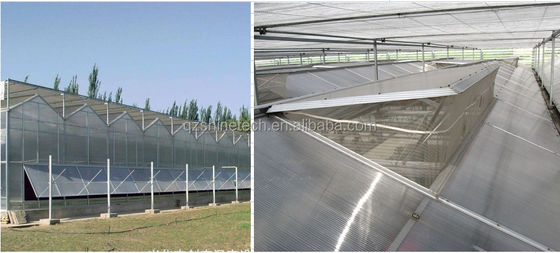 4m golfbreedte polycarbonaat kas installatie tekening en gegalvaniseerd staal frame