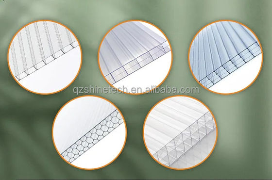 4m golfbreedte polycarbonaat kas installatie tekening en gegalvaniseerd staal frame