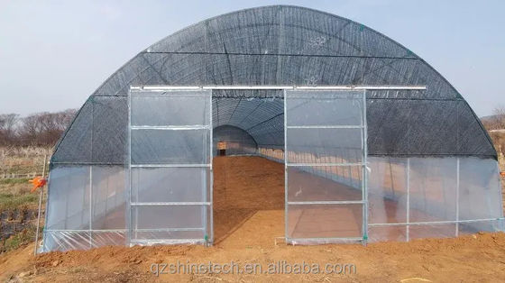 Filmbekleding 50x8m Single Span Type Landbouwtunnel kas met 3,5-5M hoogte